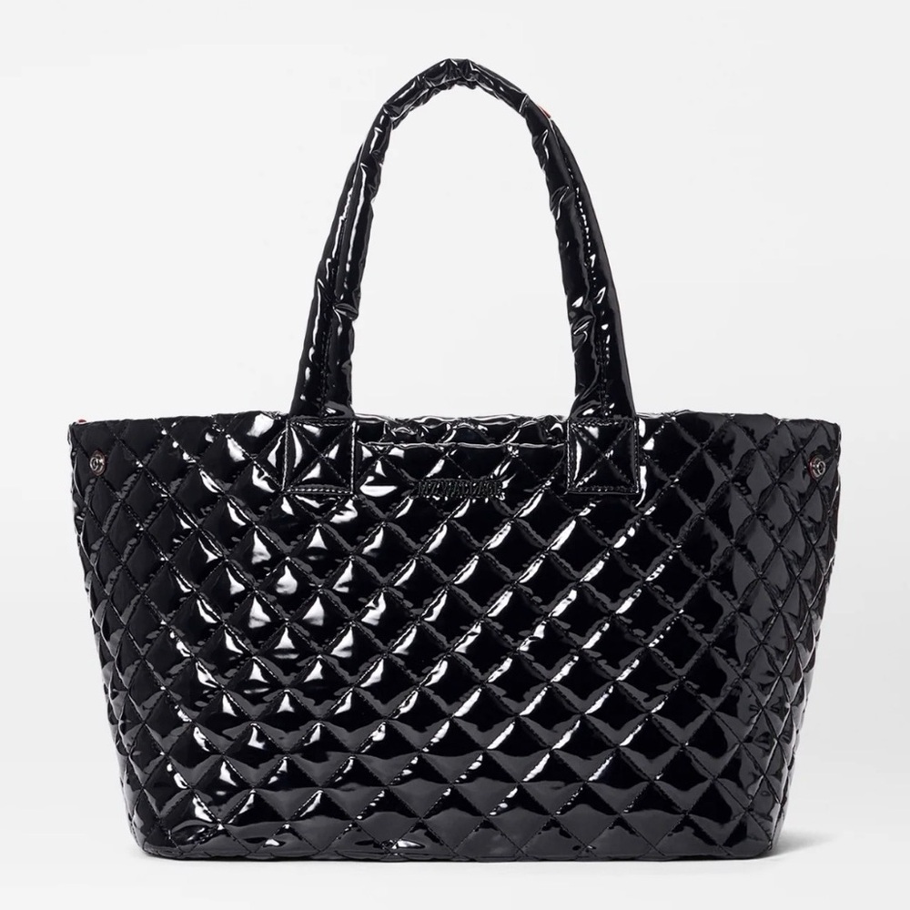 MZ WALLACE METRO TOTE Medium Quilted Patent Bag - Black